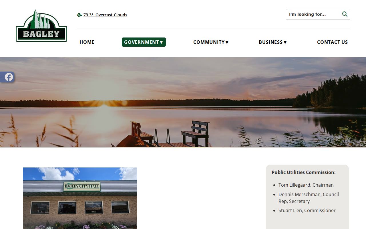 Bagley city hall and city government page, a city record desk separate from Bagley warrant records held by the court